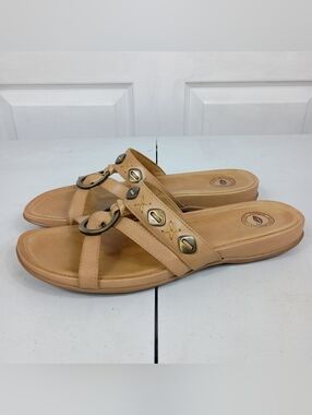 Nurture Sandals 8.5 Womens Tan Leather Slide Comfort Boho Flats Outlaw Vintage
